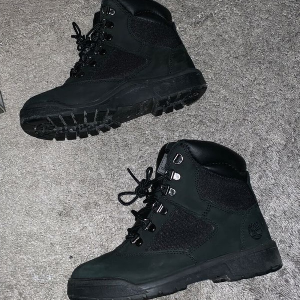 Black timberland field boots